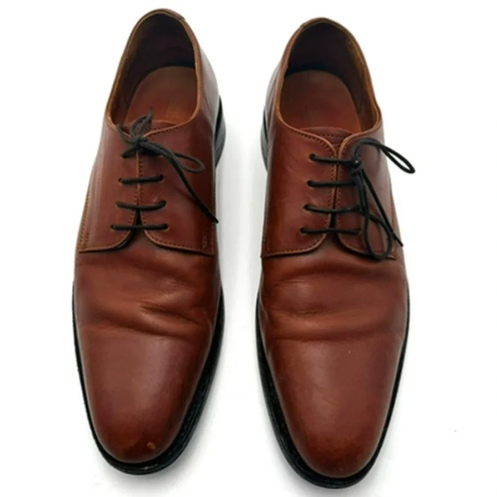 ANTHONY VEER Men's size 10.5 Hand Welt‎ Brown Leather Dress Shoes Laces